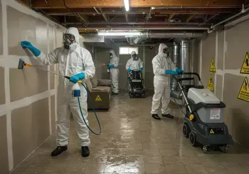 Basement Moisture Removal and Structural Drying process in Peabody, KS